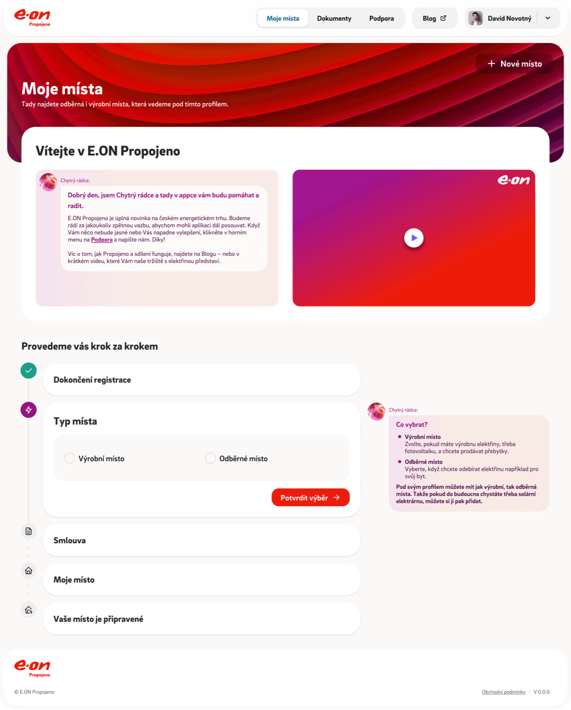 Ukázka aplikace – registrace a vytvoření účtu